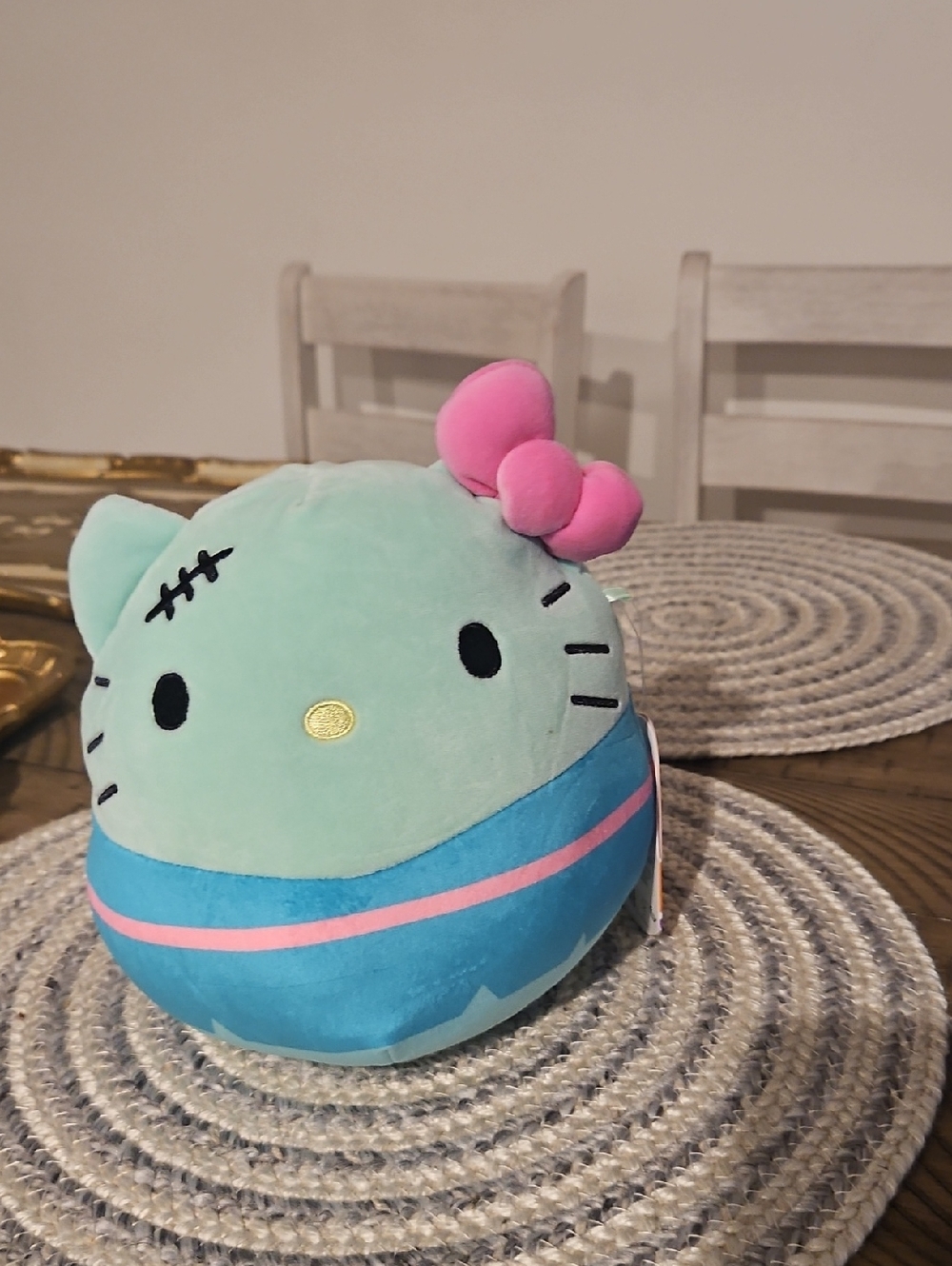 Sanrio Hello Kitty Plush in Mint, Blue & Pink